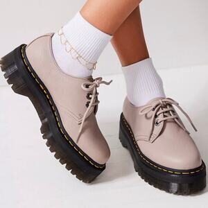 Dr. Martens 1461 Quad II Vintage Taupe Platform Derby Leather Sz Wmns 9 Men 10